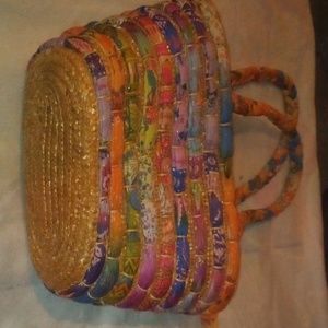 Multi-colored Cappelli   summer double braided strap hobo beach bag.